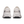 White sneakers with a brand logo on a white background