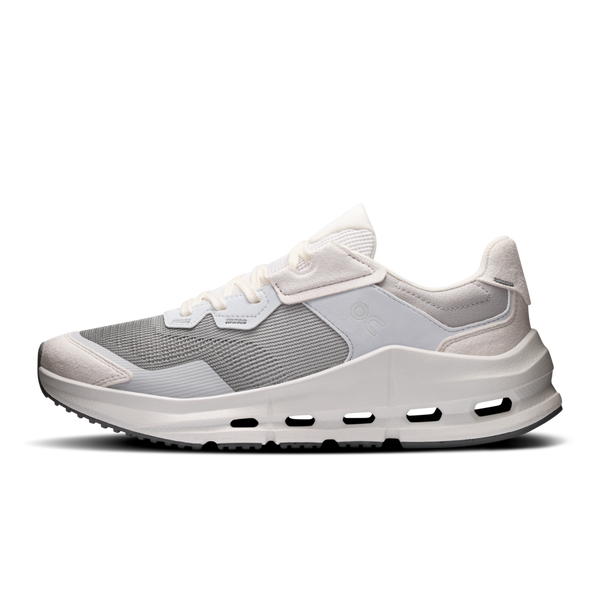 White and gray sneaker on a white background