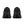 Black athletic shoes with a brand logo on a white background