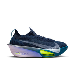 Blue Nike running shoe with a visible Nike logo on a white background.