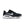 Black and white running shoe with Nike logo on a white background