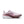 Pink and white running shoe with a visible brand logo on a white background