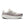 White running shoe with a brown logo on a white background.