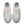 Pair of light gray sneakers with pink accents on a white background.