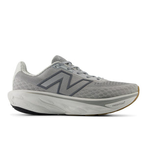 Gray running shoe with New Balance logo on a white background.