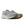 This grey running shoe has a gum sole outsole.