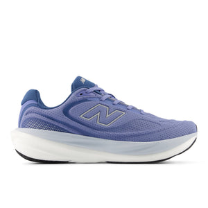 Blue running shoe with New Balance logo on a white background.