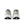 Pair of gray and white sneakers on a white background.