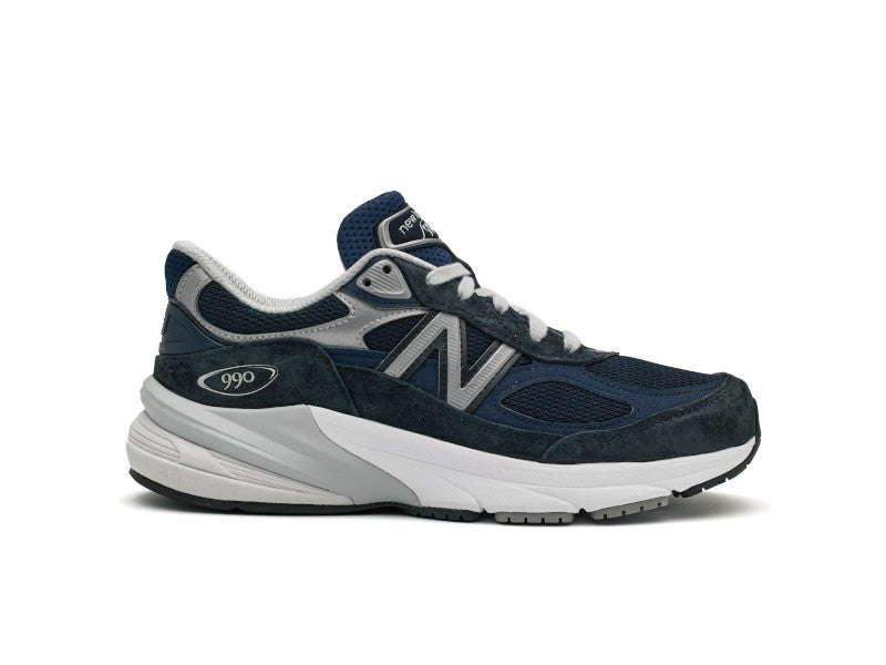 The NB 990 is possible the most iconic shoe ever and it comes in the classic navy with white here
