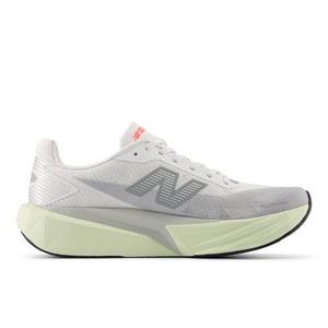 White NB Rebel V5 running shoe with gray sole on a white background.
