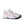 A mostly all white lifestlye shoe with several overlays of upper material.
