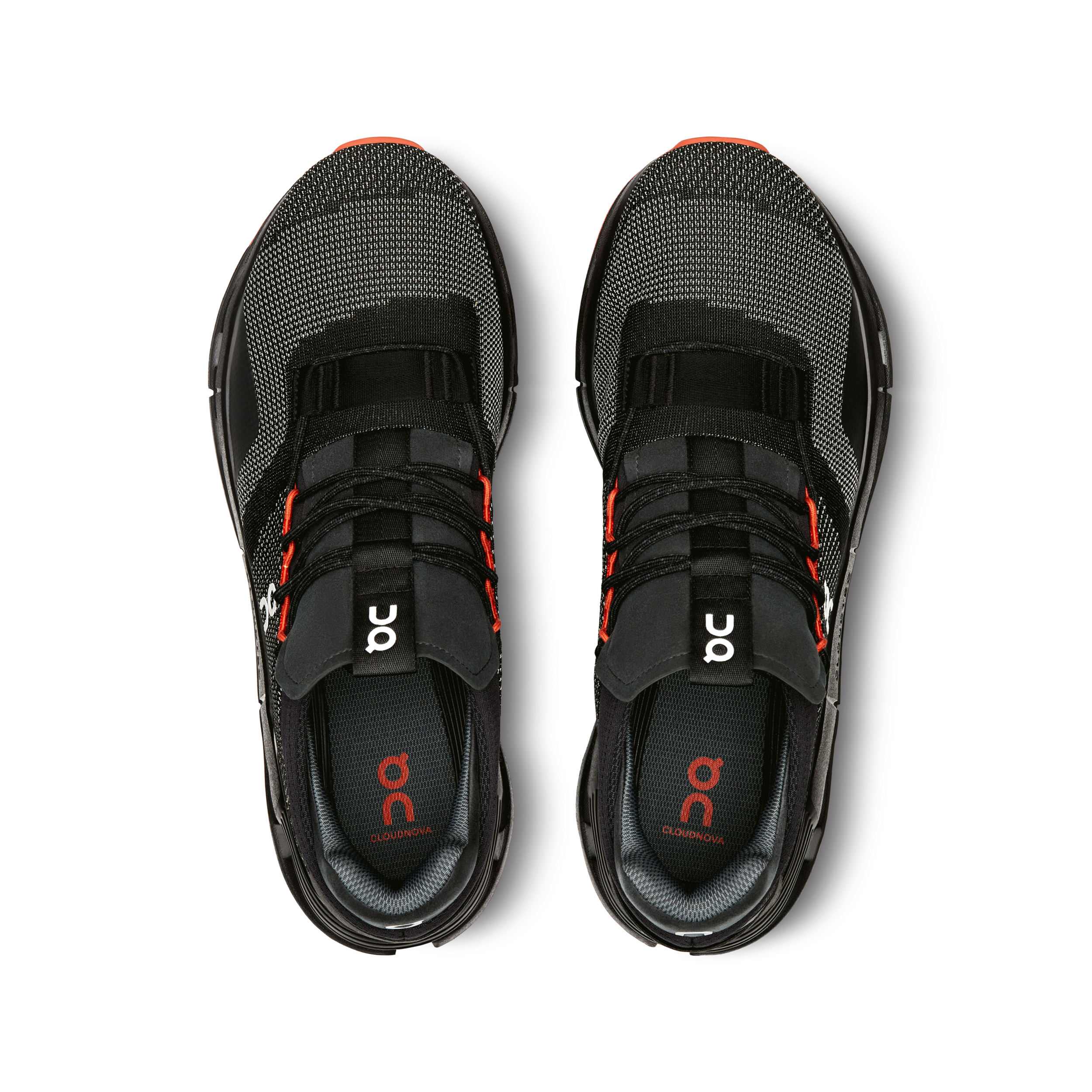 Top view of the Men's Cloudnova in Black/Flame