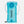 Blue hydration bladder with clear tube on a white background