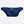 Blue patterned fanny pack with a silver buckle on a light gray background