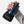 Hand holding a blue and black Nathan sports bottle against a white background