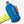 Blue Nathan hydration pouch held by a hand with a yellow sleeve on a white background