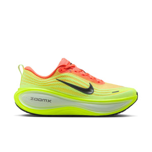 Brightly colored running shoe with Nike logo on a white background