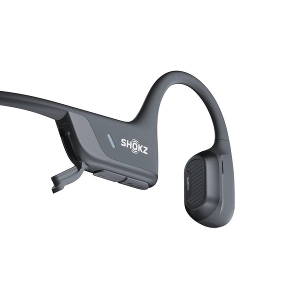 Shokz bone conduction headphones on a white background