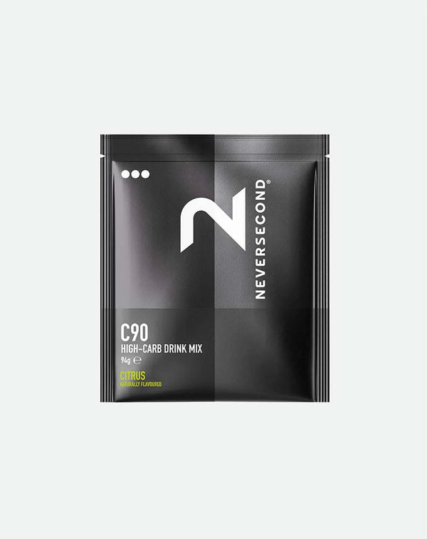 Neversecond C90 High-Carb Drink Mix package on a white background
