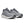 A pair of gray and white running shoes with a textured knit upper, dark gray laces, and a thick white midsole, shown against a plain white background.