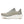 Gray running shoe with white sole on a white background