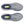 Gray running shoes with navy accents on a white background