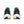 Pair of blue and orange running shoes on a white background