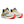 Pair of Saucony running shoes with white, yellow, and orange design on a white background
