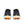 Pair of running shoes with orange soles on a white background