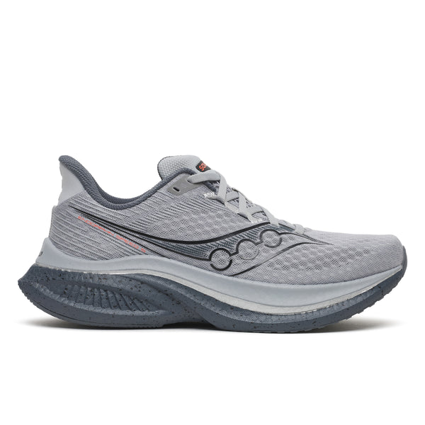 Gray running shoe on a white background