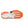 Blue, white, black, and orange running shoe on a white background