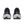 The heel of this mostly navy shoe has a black and white colorway with the 3 dot Saucony logo.