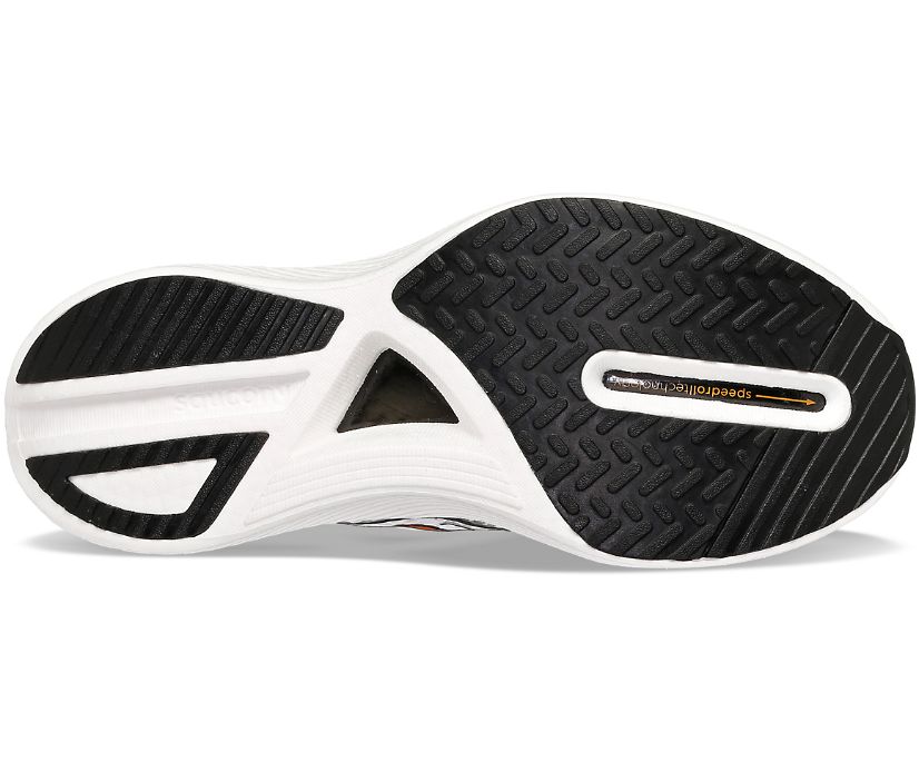 Bottom (outer sole) view of the Women's Endorphin Pro 3 in White/Gold