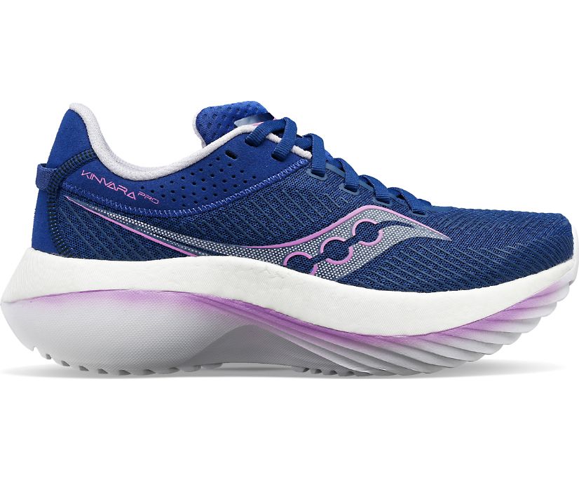 Lateral view of the Women's Kinvara Pro in Indigo/Mauve
