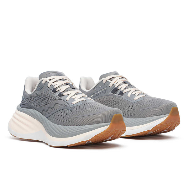 The laces of this women's shoe are white and the outsole is gum sole.