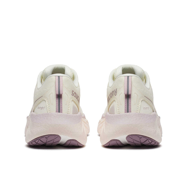The heel area of these Triumph 22 running shoes have a pull tab in a color that matches the outsole.