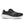 Black running shoe with white midsole and black laces.