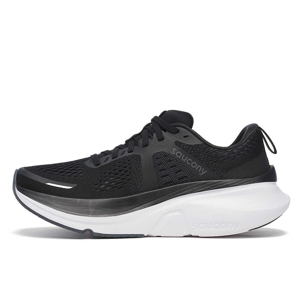 The medial side of this women's Guide 18 says the brand name Saucony.