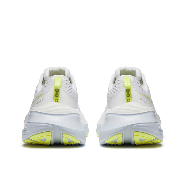 The heel are of these Guide 18 running shoes have a pop color n the heel and the outsole.
