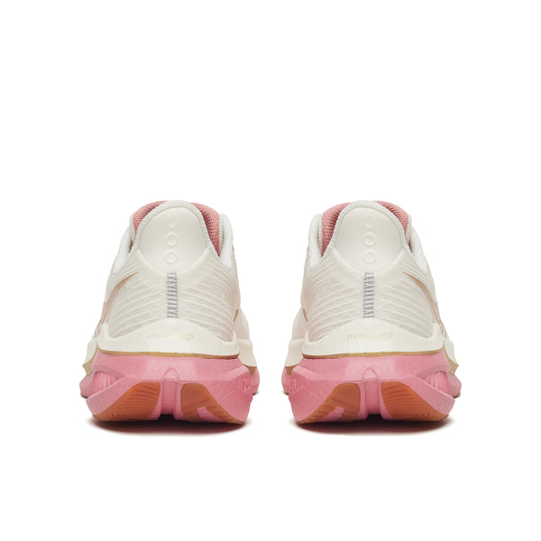 White and pink athletic shoes on a white background