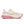 White and pink running shoe on a white background