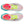 Top down view of a pair of  mens running shoes with colorful sole and white background.