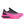 Black and pink Saucony running shoe on a white background