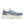 Blue and beige running shoe on a white background