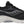 Black and white Saucony running shoe with white sole on a white background