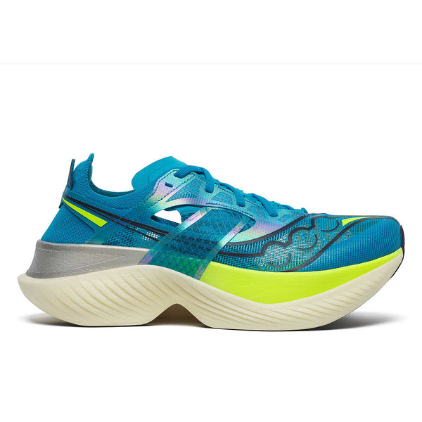 The Endorphin Elite in blue looks as fast as this shoe runs