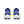 The heel area of a blue and green men's Saucony running shoes on a white background.