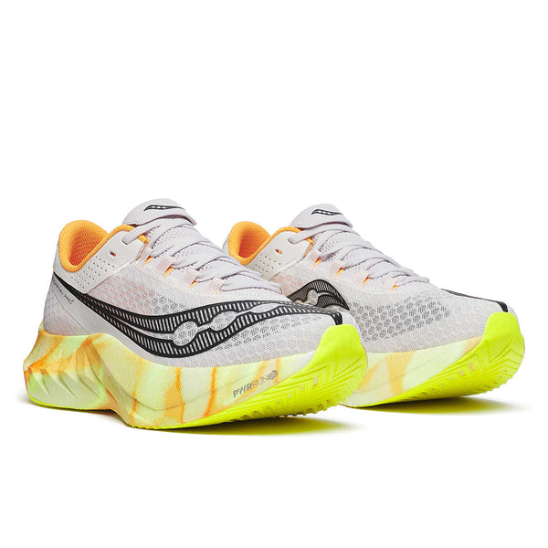 These carbon racing shoes look as fast as the run.