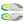 White running shoes with colorful sole on a white background.