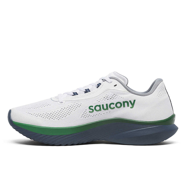 The medial side of the Kinvara 15 shows the open mesh that helps to keep these shoes cool.